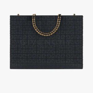 Medium G Tote shopping bag in 4G embroidered canvas